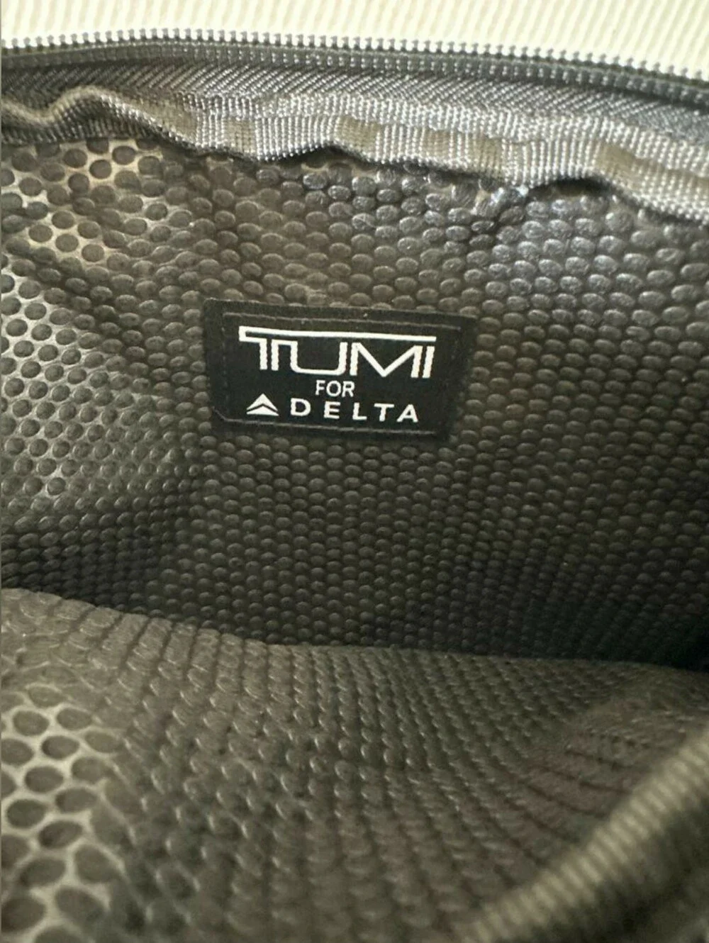 Tumi For Delta Soft Zippered Travel Toiletry Pouch Case Only Grey Two Tone